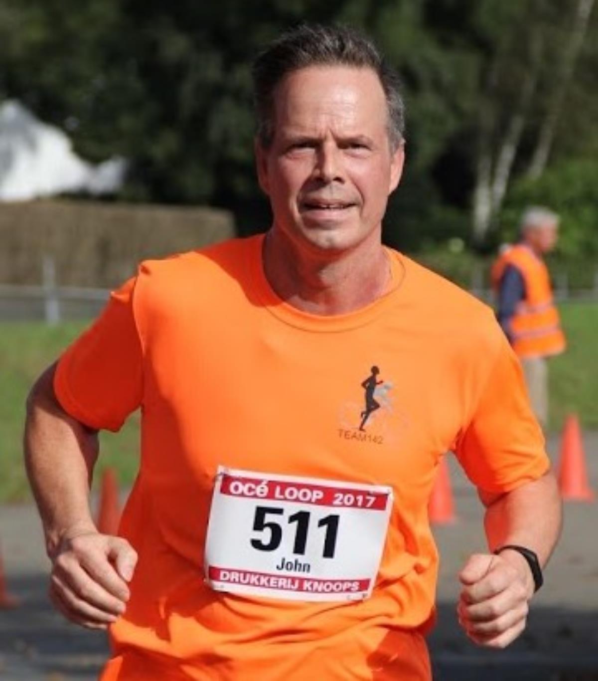 John tijdens de Oceloop 2017, voorbereiding op de Roparun